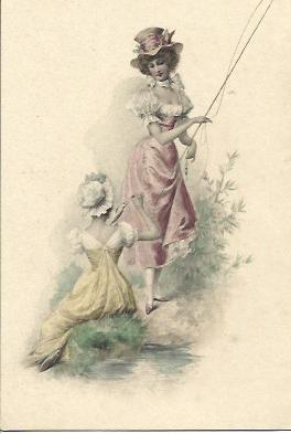 POSTAL A3314: Dibujo de dos mujeres