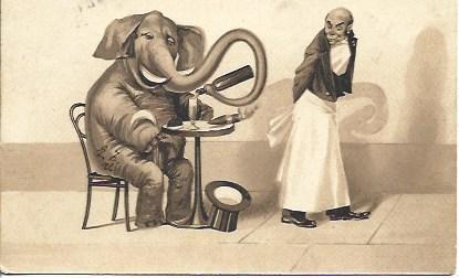 POSTAL A3318: Caricatura de elefante