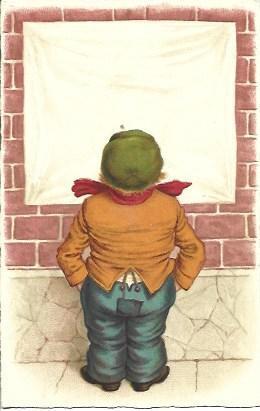 POSTAL A3294: Niño mirando la pared