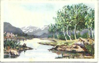 POSTAL A3339: Montañas y rio