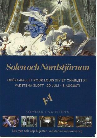 POSTAL A2872: Solen Och Nordstjarna. Opera en Vadstena Slott