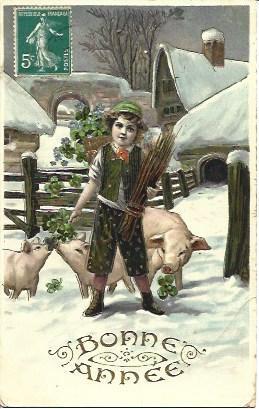 POSTAL A2820: Año Nuevo felicitacion
