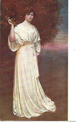 POSTAL A3022: Retrato de la Señora V., por Ramon Casas