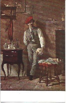 POSTAL A3023: Retrato del escultor Suñol, por Mariano Fortuny