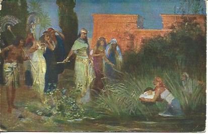 POSTAL A3036: Moises es salvado de las aguas