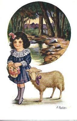 POSTAL A3001: Niñas, por J. Ibañez