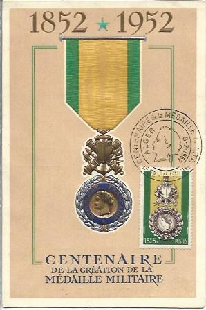 POSTAL A2954: Centenario de la Creacion de la Medalla Militar de Argelia