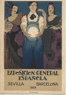 POSTAL A2983: Cartel Exposicion General Española de Barcelona y Sevilla 1929