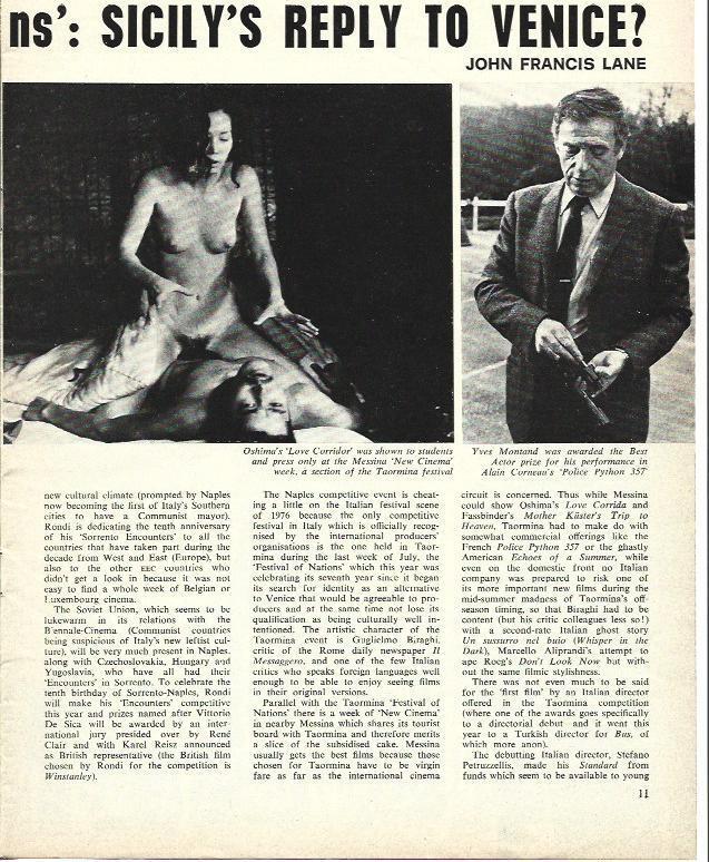 LAMINA 34697:Yves Montand y escena de Love Corridor de Oshima