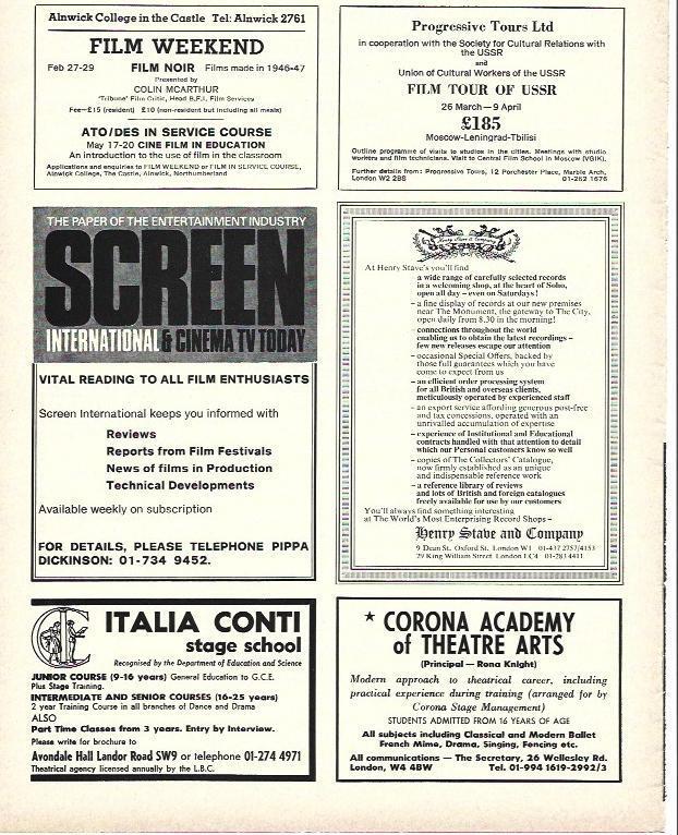 LAMINA 34682: Publicidad de Italia Conti, Screen International y Corona Academy de Londres