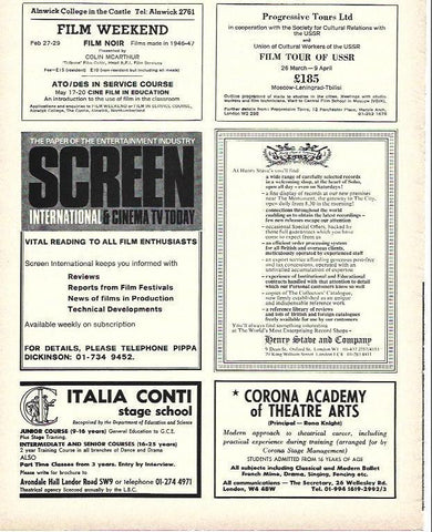 LAMINA 34682: Publicidad de Italia Conti, Screen International y Corona Academy de Londres