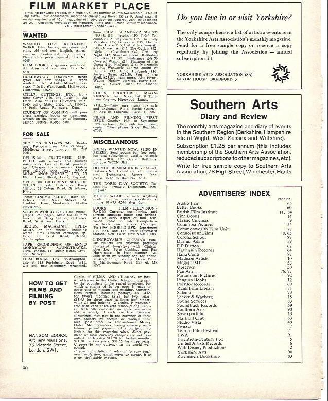 LAMINA 34721: Pagina de anuncios clasificados y publicidad de Southern Arts