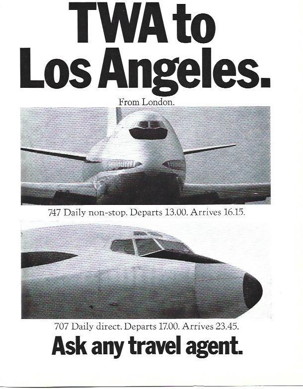 LAMINA 34722: Contraportada con publicidad de TWA