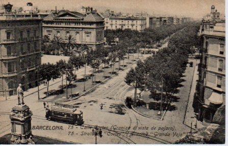 POSTAL PV03673: Vista calle Cortes en Barcelona