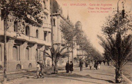 POSTAL PV03672: Calle de Arguelles (Gran Via Diagonal), Barcelona