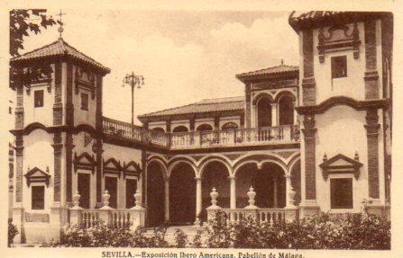 POSTAL PV03702: Sevilla. Exposicion Ibero Americana Pabellon de Malaga