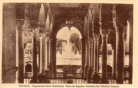 POSTAL PV03698: Sevilla. Exposicion Ibero Americana, Vestibulo del Pabellon Central