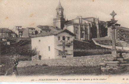 POSTAL PV03618: Vista parcial iglesia de Fuenterrabia