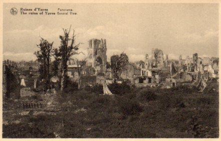 POSTAL PV03658: Panorama du Ruines d'Ypres