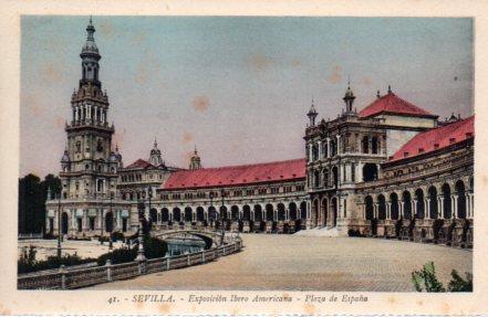 POSTAL PV03782: Plaza de España, Exposicion Ibero Americana en Sevilla