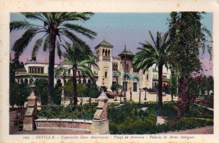 POSTAL PV03776: Sevilla. Exposicion Ibero Americana Plaza de America Palacio de Artes Antiguos