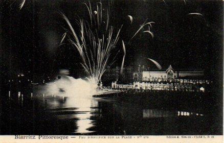 POSTAL PV03764: Biarritz, Feu d'artifice sur la Plage