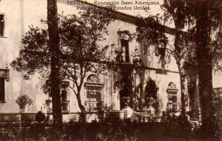 POSTAL PV03719: Pabellon de Estados Unidos, Exposicion Ibero Americana en Sevilla