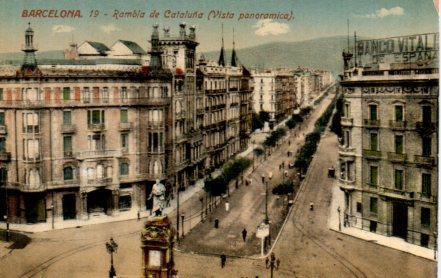 POSTAL PV03611: Vista panoramica Rambla de Cataluña en Barcelona