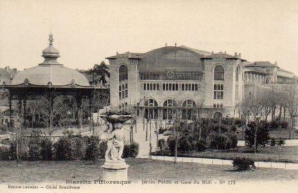 POSTAL PV03506: Jardin Public et Gare du Midi, Biarritz