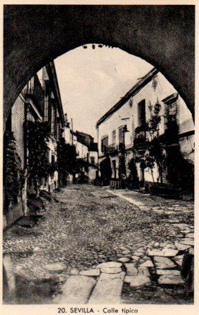 POSTAL PV03432: Calle tipica de Sevilla