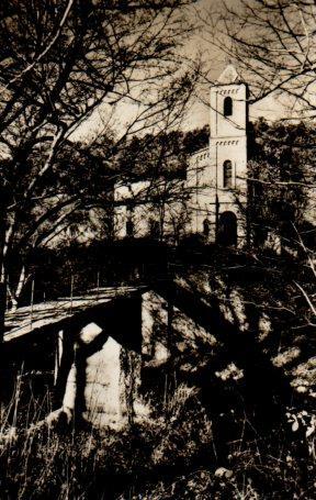 POSTAL PV03430: Puente Montselis e iglesia al fondo en San Hilario Sacalm