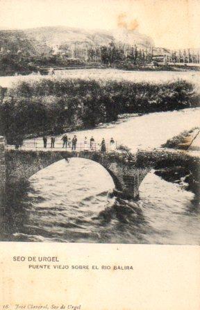 POSTAL PV03422: Puente Viejo sobre el rio Balira, Seo de Urgel