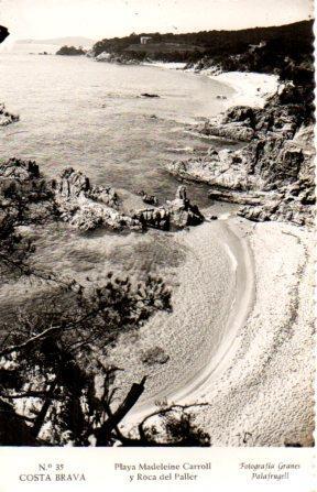 POSTAL PV03421: Playa Madeleine Carroll y Roca del Paller, Costa Brava