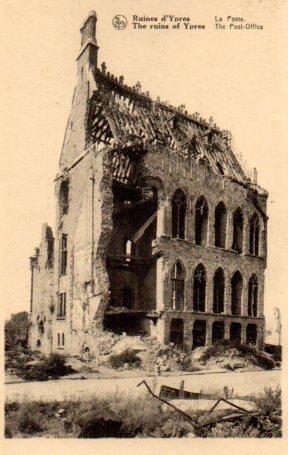 POSTAL PV03436: La poste Ruines d'Ypres