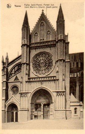 POSTAL PV03446: Eglise Saint-Martin portail Sud, Ypres
