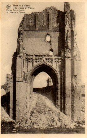 POSTAL PV03442: Eglise Saint-Martin, Ruines d'Ypres