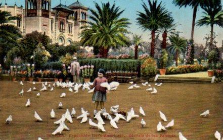 POSTAL PV03595: Sevilla. Exposicion Ibero Americana niña en Glorieta de las Palomas