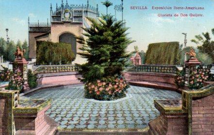 POSTAL PV03593: Sevilla. Exposicion Ibero Americana, Glorieta de Don Quijote