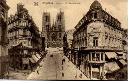 POSTAL PV03514: Eglise et rue Sainte-Gudule, Bruxelles