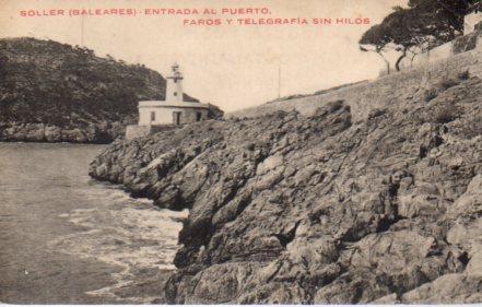 POSTAL PV03540: Entrada al puerto de Soller, Faros y telegrafia