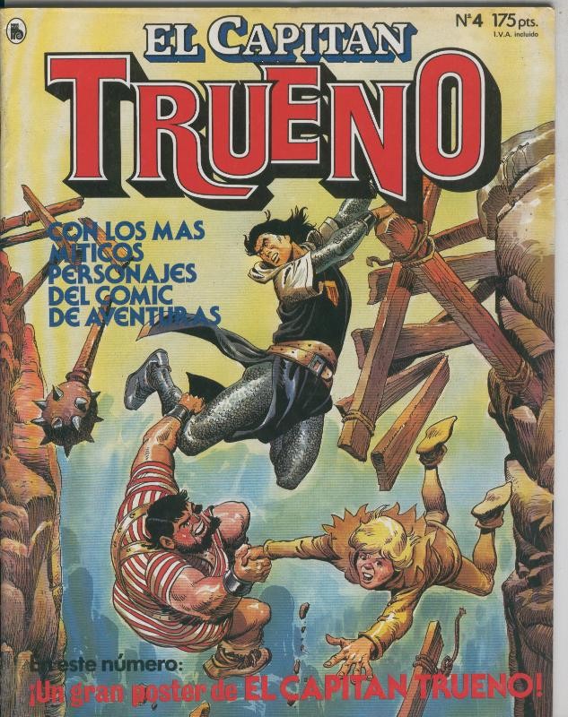 Bruguera: El Capitan Trueno revista numero 04: El regreso del capitan trueno  CONSERVA EL POSTER GIGANTE