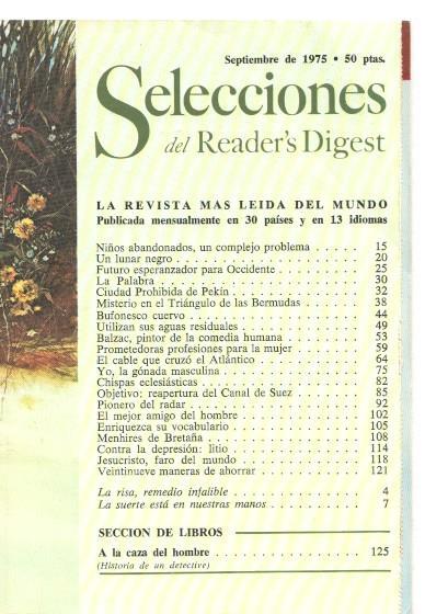 Selecciones del Reader s Digest.septiembre 1975: Niños abandonados, un com-