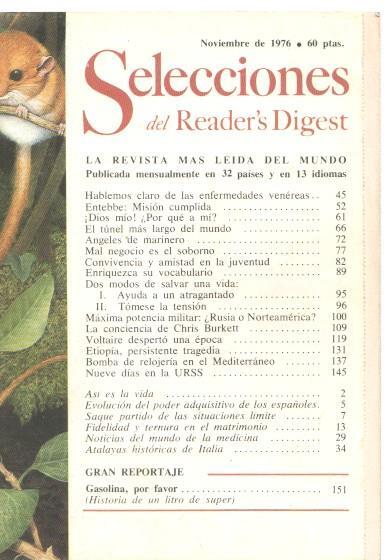 Selecciones del Reader s Digest.noviembre 1976: Hablemos claro de las enderme-
