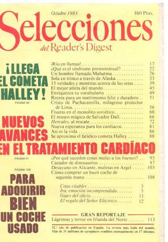 Selecciones del Reader s Digest. octubre 1983: Llega el cometa Halley- Nuevos-
