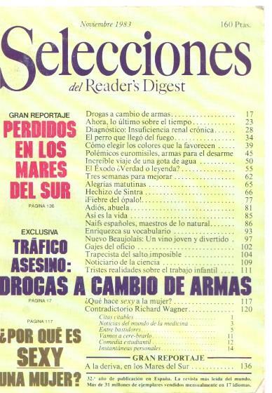 Selecciones del Reader s Digest. noviembre 1983: Perdidos en los Mares del Sur-