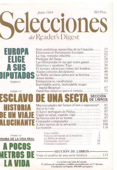 Selecciones del Reader s Digest. junio 1984: Europa elige a sus diputados- Escla-