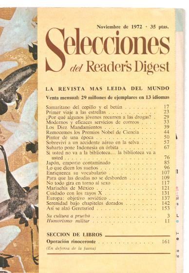 Selecciones del Reader s Digest.noviembre 1972: Primer viaje a las estrellas- Los