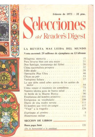 Selecciones del Reader s Digest febrero 1973: Para llevarse bien con una mujer-