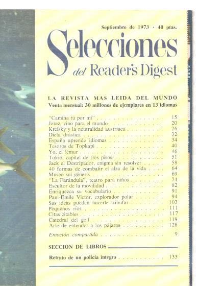 Selecciones del Reader s Digest septiembre 1973: Jerez, vino para el mundo-