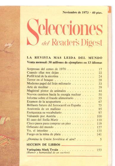 Selecciones del Reader s Digest noviembre 1973: Sorpresas del censo de 1970-